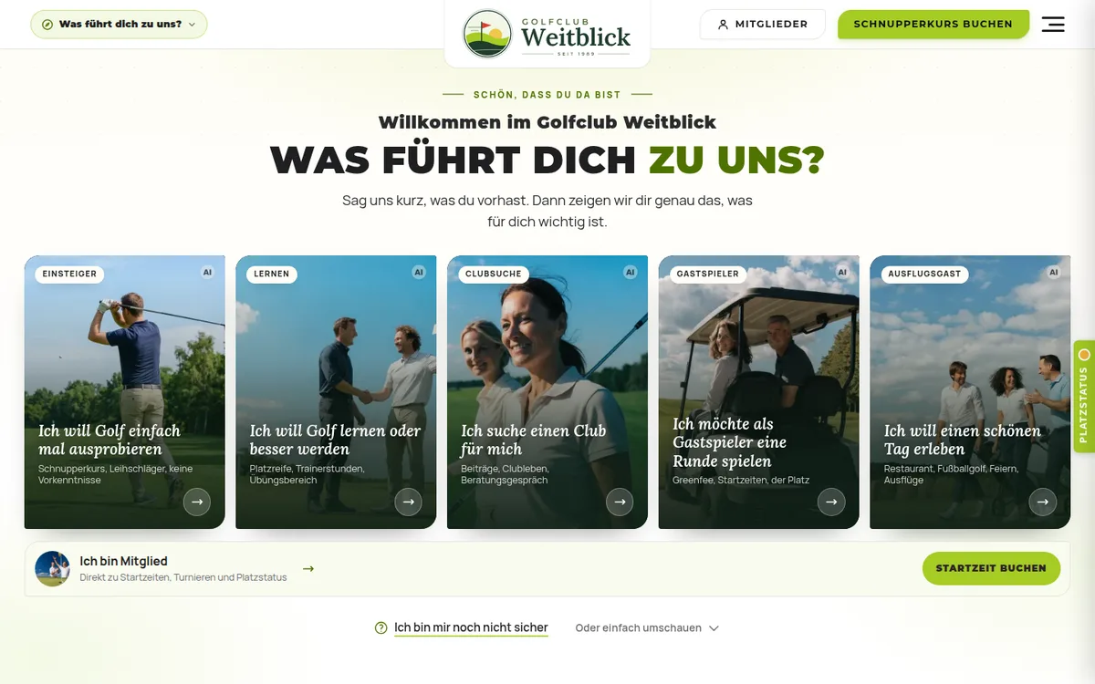 Startseite im Look Modern